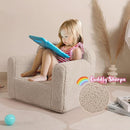 Kids Snuggly-Soft Sherpa Chair, Cuddly Toddler Foam Chair for Boys and Girls, Light Grey by TinyTreasures Baby Boutique