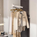 Wall Mount Coat Hanger Holder White Clothes Drying Organizer Rack Garment Hooks Aluminium Retractable Folding Indoor Wall Mounted Hanger Space Saver for Laundry Room Bedroom White 2 Pack with 8 Hooks by CozyNest Decor