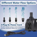 400GPH Submersible Water Pump, 25W Adjustable Ultra Quiet Fountain Pump with 4 Nozzles 6.8ft High Lift for Aquarium, Fish Tank, Pond, Waterfall, Outdoor, Hydroponics by GreenHaven Gardens