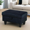 Ottoman Rectangular Storage Ottoman Bench, Flannel Footrest Stool Footstool with Lid for Living Room, Bedroom, Entryway, Brown, 28.5"x19"x17.5" by CozyNest Decor
