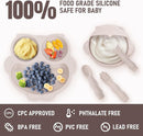 Baby Weaning Set - Silicone Toddler Feeding Set (10 Pcs) with Adjustable Bib, Suction Bowl, Plate, Fork, Spoon, Water & Snack Cup Kit - Baby Led Weaning Kit by TinyTreasures Baby Boutique
