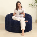 Memory Foam Bean Bag Chair for Adults/Teens, Bean Bag Sofa with Fluffy Removable Cover, for Living Room Bedroom, 3FT Blue by CozyNest Decor