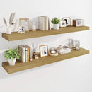 Marsmiles 55" Floating Shelves for Wall, Wooden Shelves with Invisible Brackets Set of 2, Rustic Farmhouse Wall Mounted Shelf for Kitchen Bathroom Living Room Study, Natural Oak by CozyNest Decor
