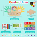 Montessori Learning Toys for Toddlers 3 4 5 years, Finger Counting Number Blocks and Clock Wooden Toys for Kids, Educational Math manipulatives Toys, Preschool Wood Homeschool Educational Math Toy. by TinyTreasures Baby Boutique