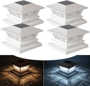 TW SHINE 4 Pack Solar Outdoor Fence Post Lights, 2 Modes Post Cap Lights Waterproof Warm White/Cool White for Yard, Garden, Porch, Patio Decor, for 4x4 5x5 6x6 Wood Posts, White by GreenHaven Gardens