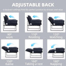 YISHENG Accent Chair with 6-Angle Adjustable Backrest, Chenille Fabric Living Room Chair Upholstered Lounge Chair, Modern Chair Cozy Reclining Chair for Reading Room, Set of 2 Dark Blue by CozyNest Decor