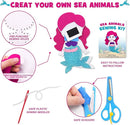 CiyvoLyeen Sea Animals Sewing Kit Mermaid DIY Felt Plush Craft Kit Make Your Own Ocean Animals Gifts for Beginner Boys and Girls Educational Kids Art Craft Supplies Set of 12 by TinyTreasures Baby Boutique