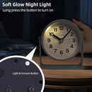 Analog Alarm Clock, Silent Non-Ticking Quartz Movement, Battery-Operated with Snooze & On-Demand Light, Easy to Set Gentle Wake Bedside Desk Clock, Ideal for Home, Travel, Office (White) by CozyNest Decor