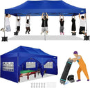 COBIZI 10x20 Canopy with Sidewalls, Heavy Duty Party Tent Pop up carpas para Fiestas, Tents for Parties, Wedding, Outdoor Ez up Foldable Portable Canopy Tent with Wheeled Bag, Navy Blue Upgrade by GreenHaven Gardens
