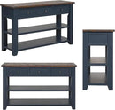 Farmhouse Wood Entry Console Table 48-Inch Modern Sofa Entryway Table with Drawers and Storage Shelves for Entrance Living Room (Blue) by CozyNest Decor