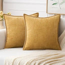 MIULEE Pack of 2 Couch Throw Pillow Covers 24x24 Inch Gold Farmhouse Decorative Pillow Covers with Stitched Edge Soft Chenille Solid Dyed Fall Pillow Covers for Sofa Bed Living Room by CozyNest Decor