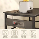 IBUYKE Kitchen Island with Storage, Bakers Rack with Power Outlet,Microwave Stand with Large Worktop,Rolling Bar Cart for Home, Outdoor, Kitchen,Black TMJ029B by CozyNest Decor
