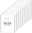HAUS AND HUES 18x24 White Metal Picture Frames - Features Premium Aluminum, Vertical & Horizontal Hang, Shatterproof Plexiglass - Ideal for Home, Room, Office (18x24 in, White, Set of 9) by CozyNest Decor
