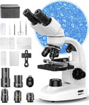 Compound Binocular Microscope for Kids & Students, 40X-2000X Magnification, Microscope Kit with Slides & Specimens, Lab Equipment for School Biology Class & Home Science Experiments by TinyTreasures Baby Boutique