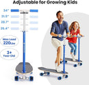 2-in-1 Kids Skateboard & Lean-to-Steer Scooter with Detachable Handlebar, LED Light-Up Wheels, Adjustable Height – Beginner Surf Skateboard for Ages 3+ by TinyTreasures Baby Boutique