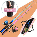 Collapsible Telescopic Fishing Rod and Reel Combo Push Button Small Fishing Pole Kit Beginner Youth Boys Fishing Starter Set Tackle by TinyTreasures Baby Boutique