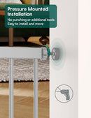 Babelio 29-48" Extra Wide Baby Gate with Adjustable Cat Door,Easy Install Pressure/Hardware Mounted,Auto Close Pet door for Stairs,House,Doorways,Effortless Walk Thru,Gray by TinyTreasures Baby Boutique