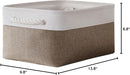 TheWarmHome Storage Basket for Shelves - 1 Pack 14x10x6.7 inch Collapsible Storage Bins Storage Boxes for Organizing for Laundry Closet Gift Cloth Nursery (Whiet & Khaki) by TinyTreasures Baby Boutique