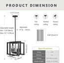 ANKYLHUA Black Chandelier,6-Lights Ceiling Light Fixture E12,Adjustable Hight Pendant Lights Kitchen Island,Chandeliers for Dining Room Bedroom,Entryway,Foyer by CozyNest Decor
