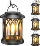 WdtPro Solar Lanterns Outdoor Hanging 4 Pack, Upgraded Bright Waterproof Lantern for Outside, Over 12Hrs Powered Lights for Garden, Yard, Patio Decor (Warm Light) by CozyNest Decor