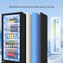 Commercial Beverage Refrigerator, 24.5 Inch 15 Cu. Ft. Drink Fridge, Display Refrigerator with Glass Door, Commercial Display Fridge with 4 Adjustable Shelves, for Shops, Restaurants, Bars by CozyNest Decor