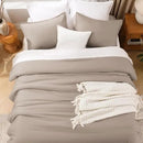 Litanika Light Coffee Comforter King Size, 3 Pieces Lightweight Solid Bedding Comforter Set, All Season Fluffy Bed Set (104x90In Comforter & 2 Pillowcases) by CozyNest Decor