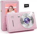 Digital Camera, 44MP FHD 1080P, 16X Zoom, 32GB SD Card, Compact Camera for Kids Teens Adults, Pink by TinyTreasures Baby Boutique