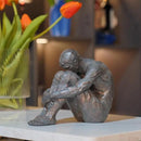 Guichifun Sitting Man Sculptures Home Decor - Resin Bronze Sitting Posture Holding Arms Legs Lonely Statues Decorative Objects Outdoor Gift for Men 9.25 x 5.25 x 7.5 Inch by CozyNest Decor