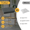 Outdoor Square Corner Seat Cushion, 18.5"x16"x3", Set of 4, Non Slip Seat Cushion Pads with Removable Cover for Patio Furniture, Garden Yard Lawn, Charcoal Gray by GreenHaven Gardens