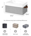 StorageWorks Storage Baskets for Shelves, Foldable Fabric Closet Storage Bins with Handles, Fabric Storage Bins Clothes Organizer, Gray and White, 3-Pack, Large by TinyTreasures Baby Boutique
