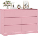 Dresser for Bedroom, Modern Pink Dresser, Wood Chest of Drawers Nursery Dressers, with Storage, 7 Drawer Double with Handle Free, Large Storage Organizer for Living Room,Pink by TinyTreasures Baby Boutique
