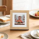upsimples 4x4 Picture Frame, Natural Solid Wooden Picture Frames, Display 3x3 with Mat or 4 x 4 Without Mat, Wall or Tabletop, 1 Pack, Natural by CozyNest Decor
