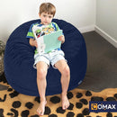 COMAX Kids Bean Bag Chair Turn into Beanbag Bed, Toddler Bean Chair Corduroy for Girl Boy Sleeping, Lazy Children Bean Bags with Filler, Convertible Child Floor Mattress, Dark Blue by TinyTreasures Baby Boutique