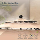 PHI VILLA 10ft Patio Umbrellas, Outdoor 3 Tier Vented Large Market Table Umbrella with 8 Sturdy Ribs and 1.5" Umbrellla Pole for Lawn Poolside Garden Terrace, Beige(No Base) by GreenHaven Gardens
