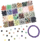 8mm Natural Round Stone Beads About 480pcs Genuine Real Healing Crystal Stones Beading Loose Gemstone DIY for Bracelet Jewelry Making Kit(24 Color A) by TinyTreasures Baby Boutique