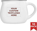 Custom Glazed Campfire Coffee Mugs 12 oz. Set of 10, Personalized Bulk Pack - Perfect for Coffee, Tea, Espresso, Hot Cocoa, Other Beverages - White by CozyNest Decor