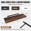 24"x6.8"x1.2" Solid Wood Floating Shelves 2-Pack - Rustic Brown Finish with Hidden Brackets, Perfect for Storage and Décor in Living Room, Kitchen, Bedroom by CozyNest Decor