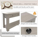 Solid Wood Console Table,Long Sofa Table Entryway Table with 4 Drawers and Bottom Shelf for Hallway Living Room Couch Table,Fully Assembled (63" Gray Wash) by CozyNest Decor
