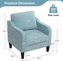 Accent Chair for Living Room, Mid Century Modern Reading Chair for Bedroom, Upholstered Armchair with Side Pockets, Comfy Single Sofa Side Chair for Office, Apartment, Small Room, Teal Green by CozyNest Decor