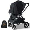 Orzbow 2-in-1 Baby Mosquito Net with UPF50+ Sunshade for Stroller, Breathable Stroller Mosquito Netting Privacy Cover with Two-Way Zipper & Storage Bag for Bassinet, Carrycot & Car Seat, Black by TinyTreasures Baby Boutique