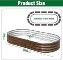 SnugNiture 6x3x1ft Raised Garden Bed Kit, Outdoor Oval Metal Garden Planter, Ground Planter Box for Gardening Vegetables Flowers, Brown by GreenHaven Gardens