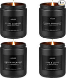 Scented Candles Set | Gifts for Men - 4 Pack Men Candle Set, Masculine Candle, Soy Candles for Home Scented, Gift for Dad Fathers Day -Scent of Cedar Oakmoss/Pine&Clove/Patchouli/Sandalwood by CozyNest Decor