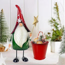 HONGLAND Outdoor Decorations Metal Gnome Yard Art Garden Gnomes Statue 13 Inch Santa Figurine, Succulent Flower Pot, Fun Metal Planter by GreenHaven Gardens