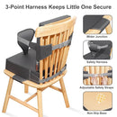 Toddler Booster Seat for Dining Table Kitchen Chair, Waterproof Non-Slip with Backrest & Adjustable Straps, Portable PU Travel Baby Kids Booster Seat Cushion by TinyTreasures Baby Boutique