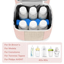 Mancro Breast Milk Cooler Travel Bag with Ice Pack, Double Layer Baby Bottle Cooler Bag Fits 6 Bottles Up to 9 Ounces,Insulated Bottle Bags for Daycare & Travel,Pink by TinyTreasures Baby Boutique