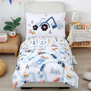 PERFEMET 5-Piece Kids Comforter Full Size Set Reversible Trucks Cars Bedding Comforter Set for Boys Girls Ultra Soft Lightweight Blue White Boy Bed in a Bag for All Season(Cars, Full) by TinyTreasures Baby Boutique