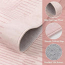 Wonnitar Striped Large Rugs for Living Room, Washable 9x12 Area Rugs for Bedroom, Non-Slip Soft Minimalist Pink Area Rug Throw Carpet for Nursery Playroom Guest Room (Pink,9' x 12') by CozyNest Decor
