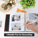 RECUTMS Photo Album Self Adhesive Magnetic Scrapbook 4x6 5x7 8x10 Pictures Scrapbook Album, 40 Pages Photo Book for DIY Baby Family Wedding with Metal Pen and Plastic Board (Orange) by TinyTreasures Baby Boutique