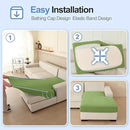 Chaise Cushion Cover for Sectional Sofa, Softer Chenille Sofa Cover for L Shaped Couch (Left or Right Facing), Stretch Chaise Couch Slipcover (Only 1 Piece, Green) by CozyNest Decor