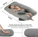 Amagoing Cooling Pregnancy Pillow for Sleeping, 55 inch U Shaped Full Body Maternity Pillow Support for Back, Hip, Belly, Legs for Pregnant Women, Removable Cooling Cover, Pregnant Women Must Have by TinyTreasures Baby Boutique